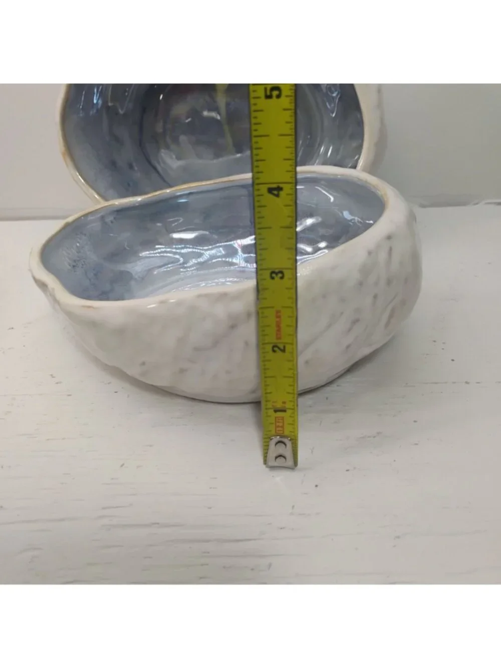 Pottery Barn Abalone Iridescent Oyster Shell Soup Salad Bowls Set of 2